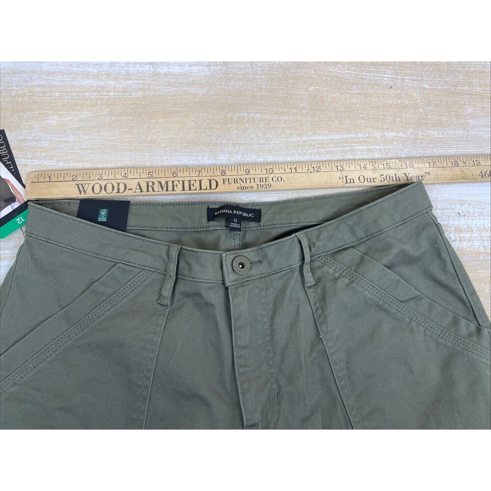 NWT Banana Republic Women's High Rise Twill Pants Green Size 12 - Picture 5 of 11